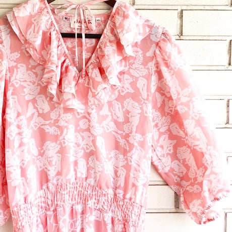 Susan Freis Pink ruffle dress【01280】