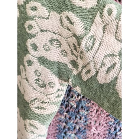 80s Teddy Bear Knit Sweater【01395】