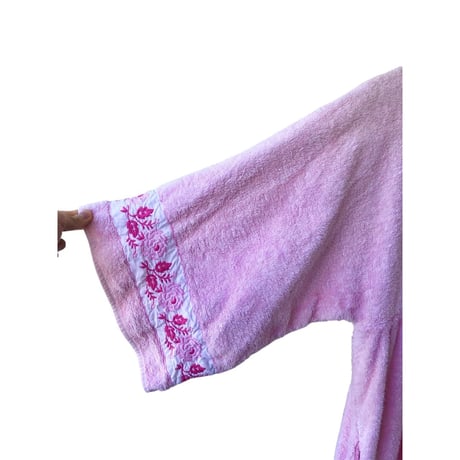 70s Pink pile maxi dress【01428】