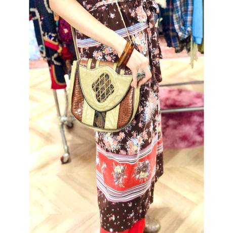 70s Patchwork shoulder bag【00931】