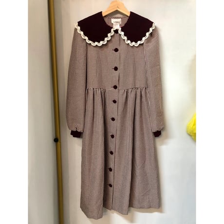 Vintage Velvet collar dress【01062】