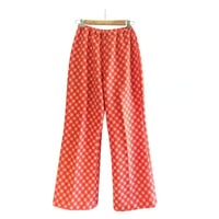 70s Red plaid pants【01393】