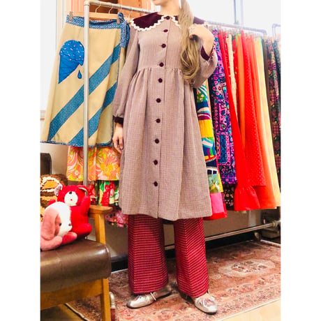 Vintage Velvet collar dress【01062】
