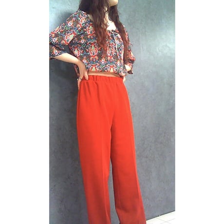 70s Rust-Red pants【01418】