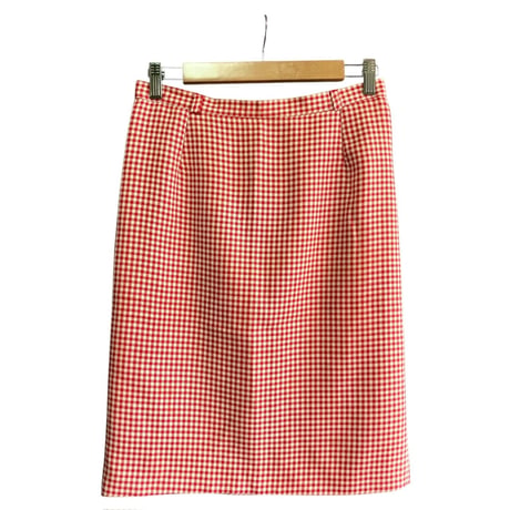 Vintage gingham pencil skirt【01420】