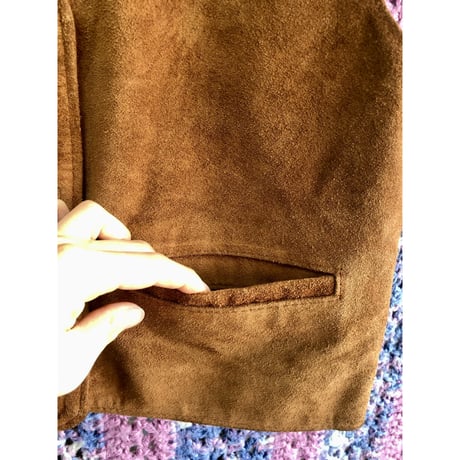 Vintage suade vest【01375】