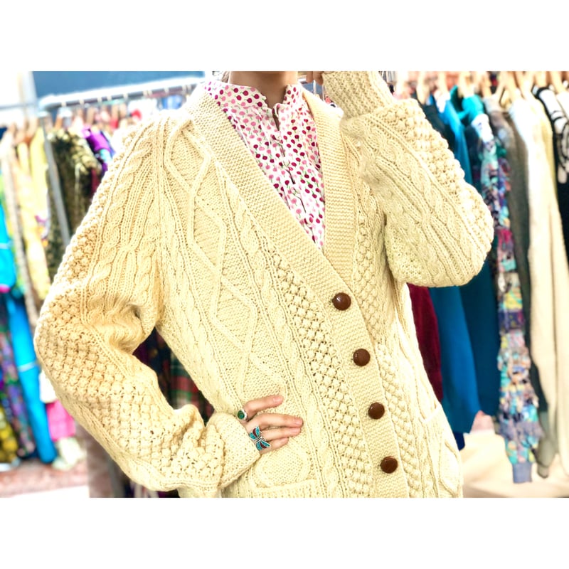 Vintage fisherman knit cardigan【01049】 | Vintag...