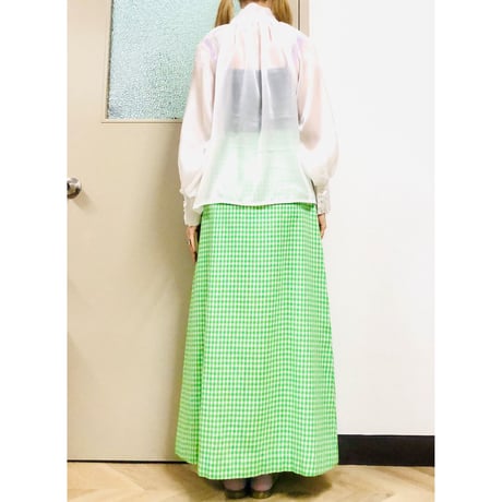 Vintage bowtie sheer blouse【00793】