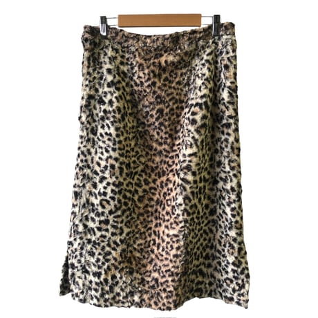 Vintage leopard faux fur skirt【01396】