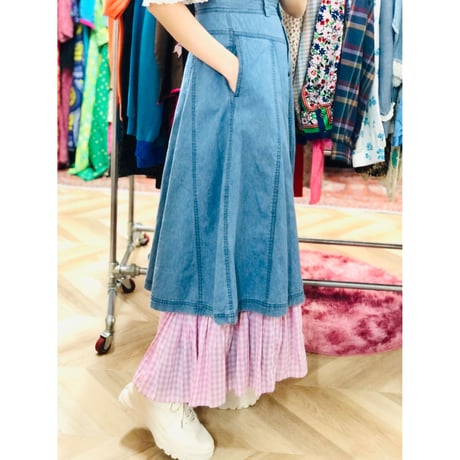 Vintage denim skirt【00909】