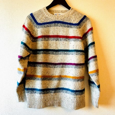 Pullover Striped Acrylic Knit Sweater【00082】