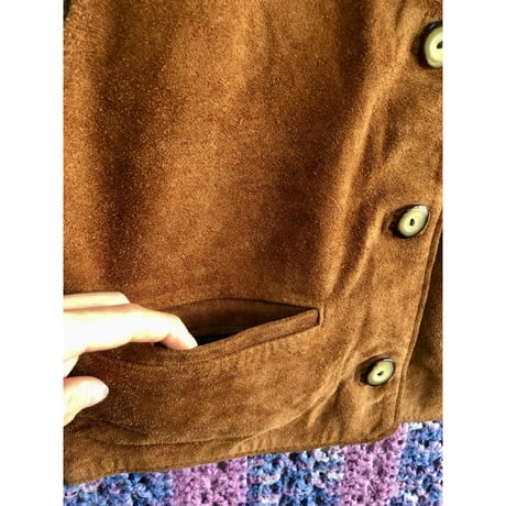Vintage suade vest【01375】