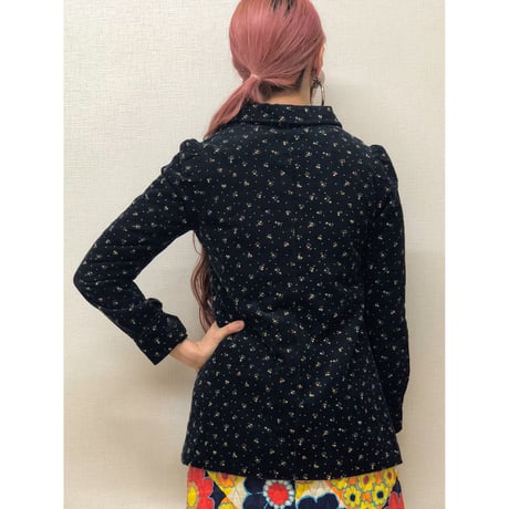60s Flower pattern corduroy jacket【00499】