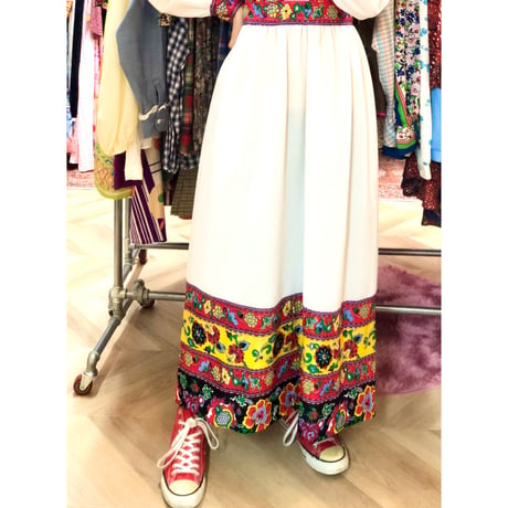 70s Bohemian maxi dress【01034】