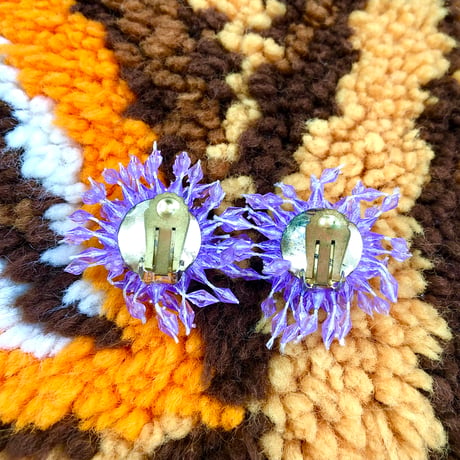 80s Costume Clip On Earring PURPLE【00639】