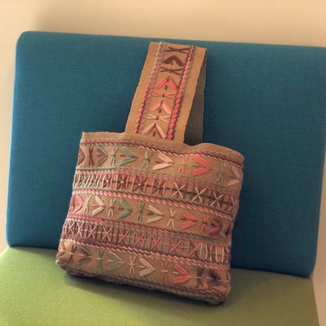 Vintage hemp beach bag【00241】