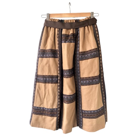 70s Mr. Hank Brown wool mix skirt【01415】