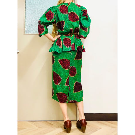 70-80s green batik setup【00573】