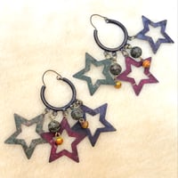Vintage metal dangle stars pierce【00762】