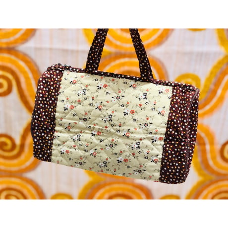 70s Floral quilted bag with mini wallet【00580】