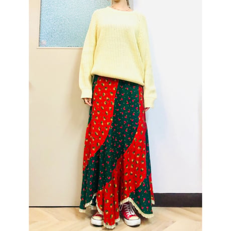 70s Escargot maxi skirt【01030】