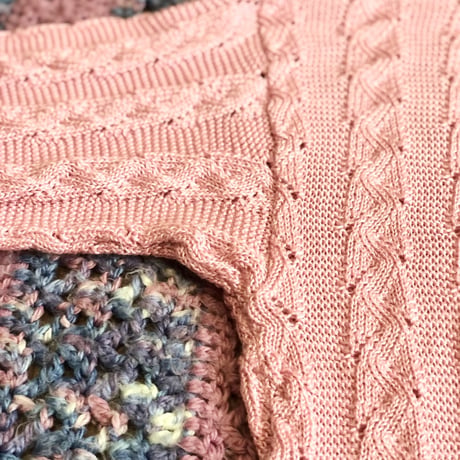 Pink knit sweater【01367】