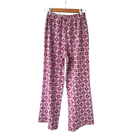 70s Geometric poly pants【01328】