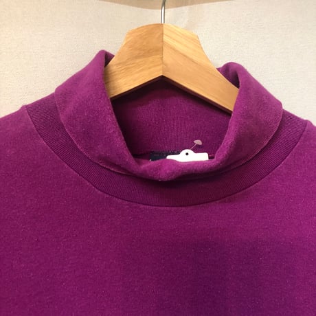90s Turtleneck cotton top / Raspberry【01020】