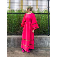 70s Pink hippie maxi dress【01146】