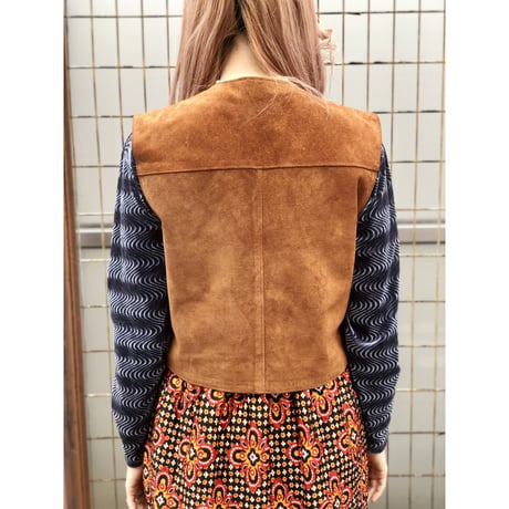 Vintage suade vest【01375】