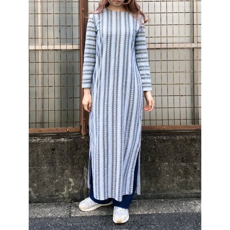70s Paisley print maxi dress【01417】