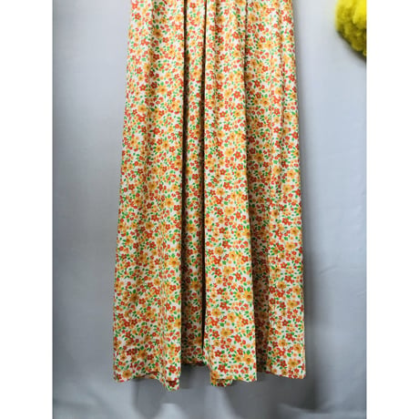 60s Flower print maxi dress【00721】