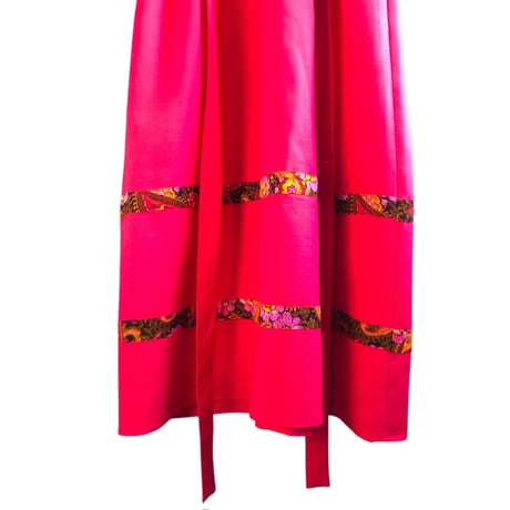 70s Pink hippie maxi dress【01146】