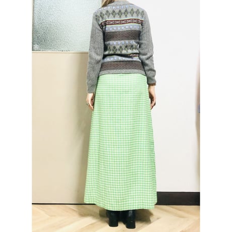Vintage gray knit sweater【00622】