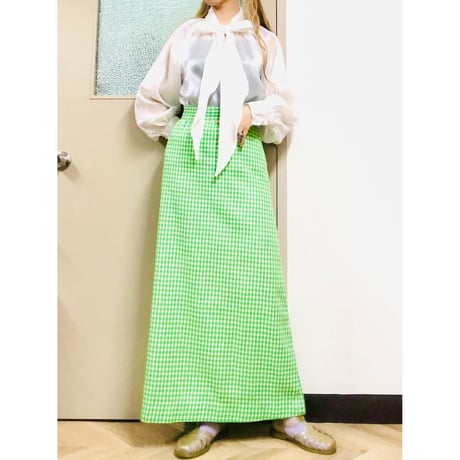 Vintage bowtie sheer blouse【00793】