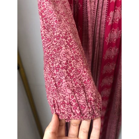 70s Indian cotton maxi dress【00874】