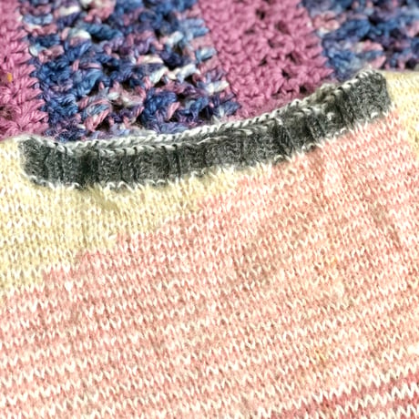 Multi color mohair knit vest【01349】