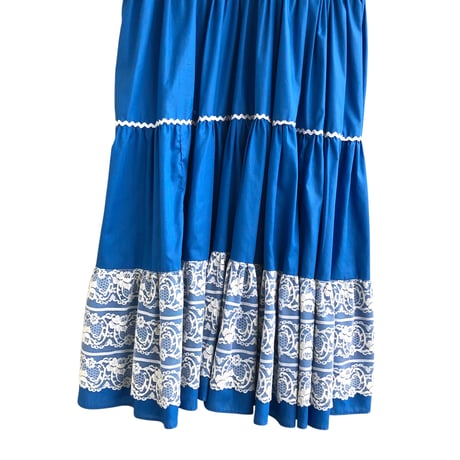 80s Blue midi dress【01320】