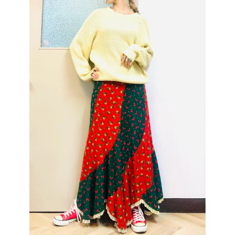 70s Escargot maxi skirt【01030】