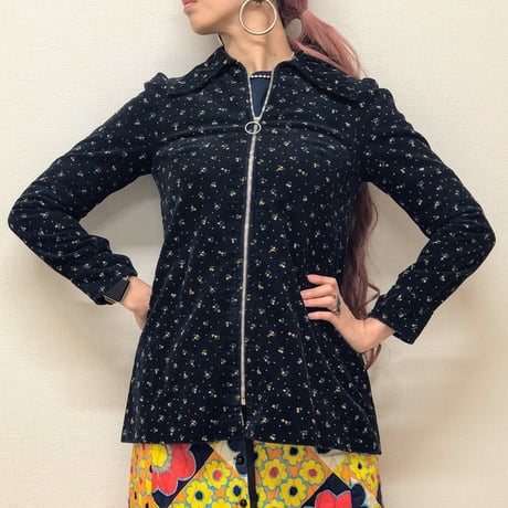 60s Flower pattern corduroy jacket【00499】