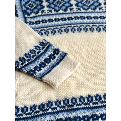 Nordic blue wool sweater【01351】