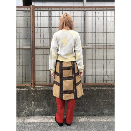 70s Mr. Hank Brown wool mix skirt【01415】