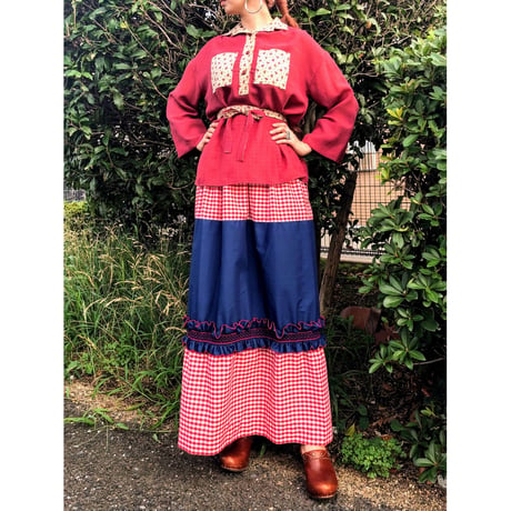 Vintage flare sleeve blouse【00381】