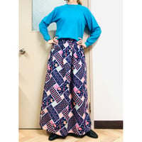 70s hippie pattern maxi skirt【00845】