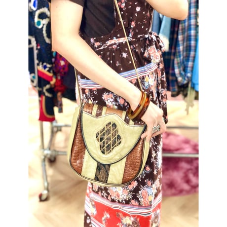 70s Patchwork shoulder bag【00931】