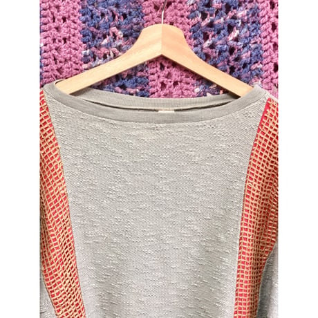 Vintage gray design pullover【01360】