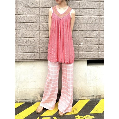 Vintage pink cotton tunic【01513】