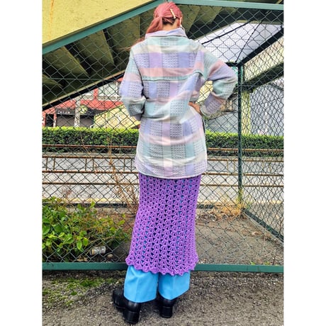 90s Pastel highneck top【00434】