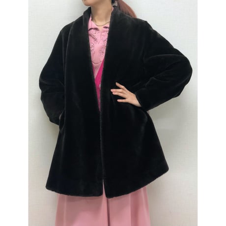 60s Blown fake fur coat【00511】