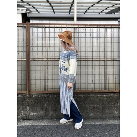 70s Paisley print maxi dress【01417】